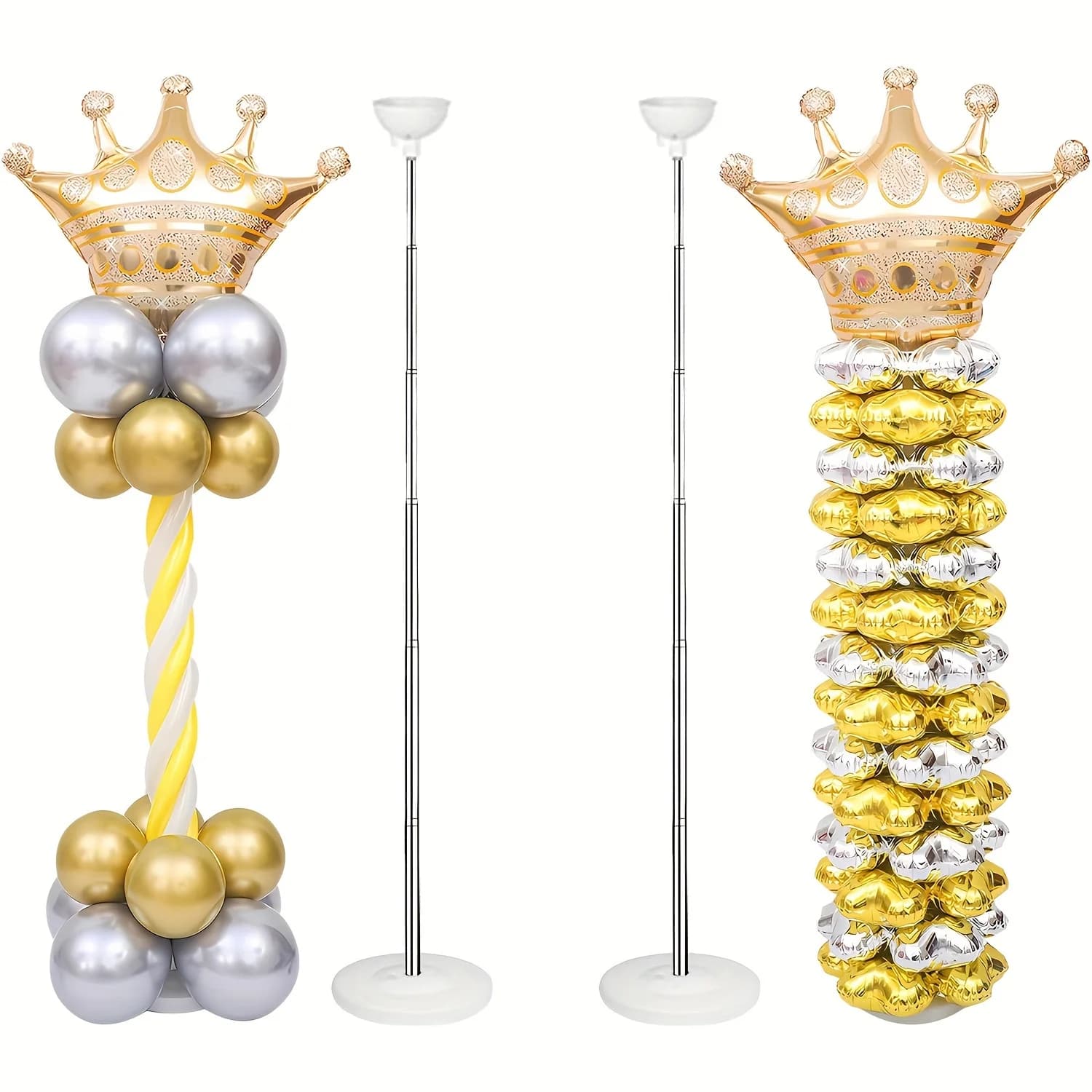 Asta telescopica a palloncino, staffa per colonna a palloncino in acciaio inossidabile, ciotola in plastica, supporto per sfera, palloncino telescopico per guida stradale in metallo r