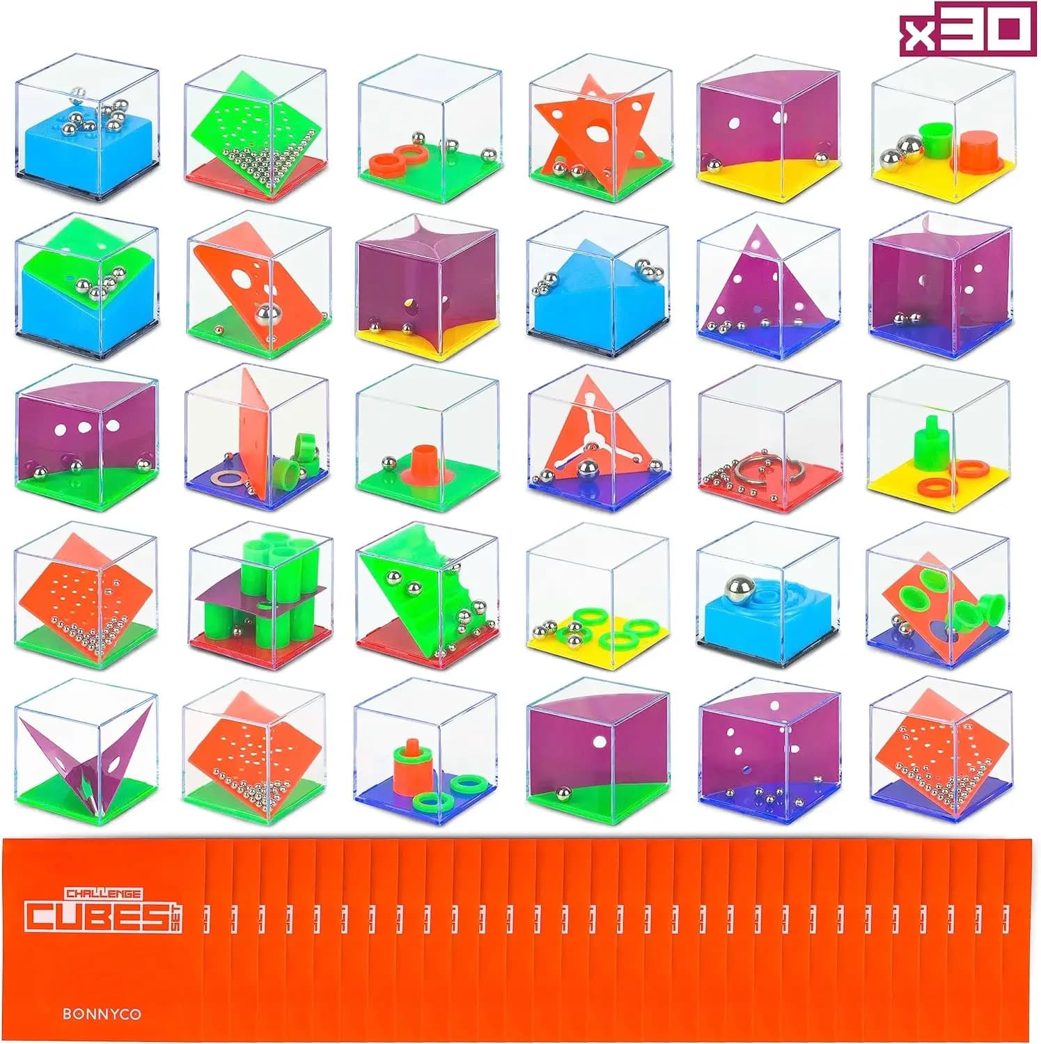 Cubi Rompicapo con Puzzle, Confezione da 30 Mini Giochi per Regalini per Feste di Bambini, Sacchetti Regalo di Compleanno, Premi per la Classe e altro ancora