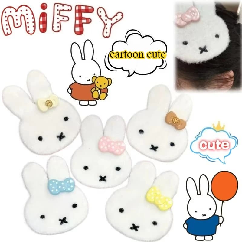 Miffy Bow Bangs patch High Color Value Cartoon Doll Creative Exquisite Girl's Heart Cute Sweet Traceless Broken Hair Artifact