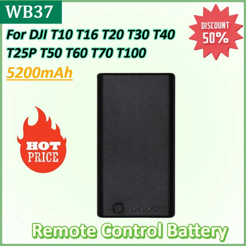 New WB37 5200mAh Battery for DJI Compatible T10 T16 T20 T30 T40 T25P T50 T60 T70 T100 Remote Control Battery Drone Controller
