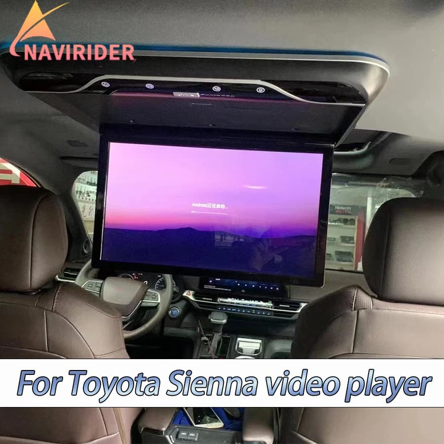 Monitor da soffitto per tetto Android 13 da 17 pollici per Toyota Sienna Schermo universale per auto WIFI USB HDMI Lettore video multimediale