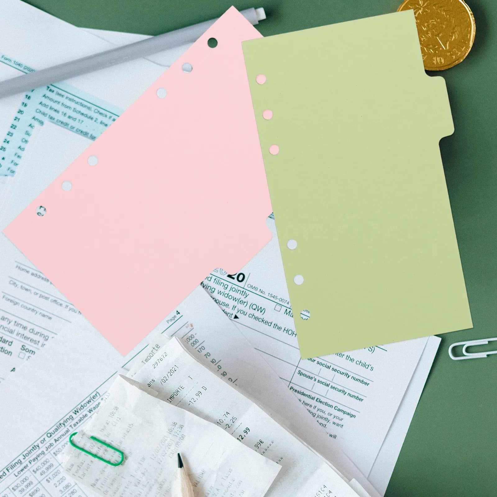 20 divisori colorati in carta con etichette scrivibili per raccoglitori, quaderni, agende, report, presentazioni, ricerca e studio