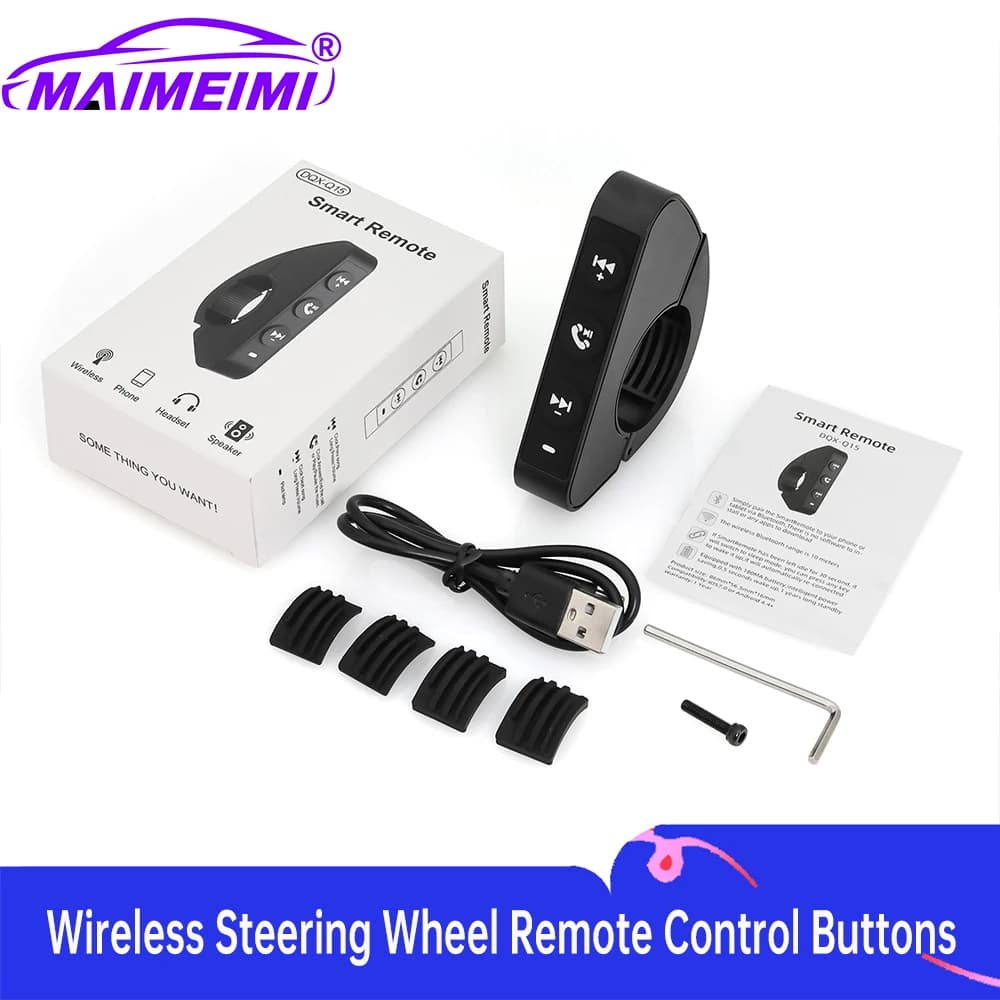 Handlebar remote control for motorcycle helmet earphones, 5.3 wireless controller for phone, compatible with iPhone and Android