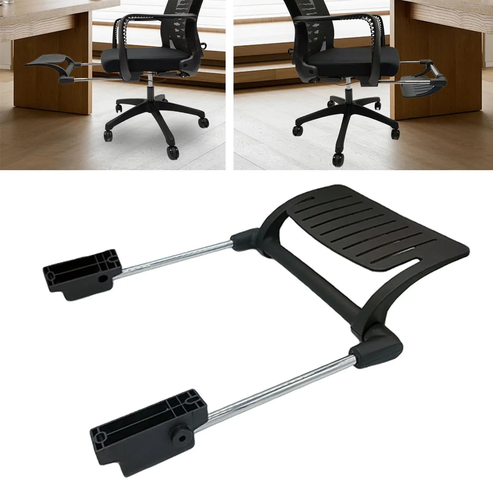 Poggiapiedi Ergonomico per Sedia da Ufficio, Pedale Regolabile in Rete, Accessorio Scorrevole per Uso Domestico e Professionale