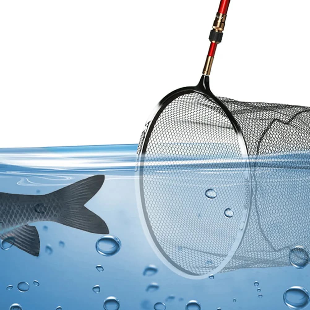 Soft Mesh Fishing Landing Net Head Made of All Titanium Alloy No Joint Ring 36Kg Load Capacity Copying Nylon Landing