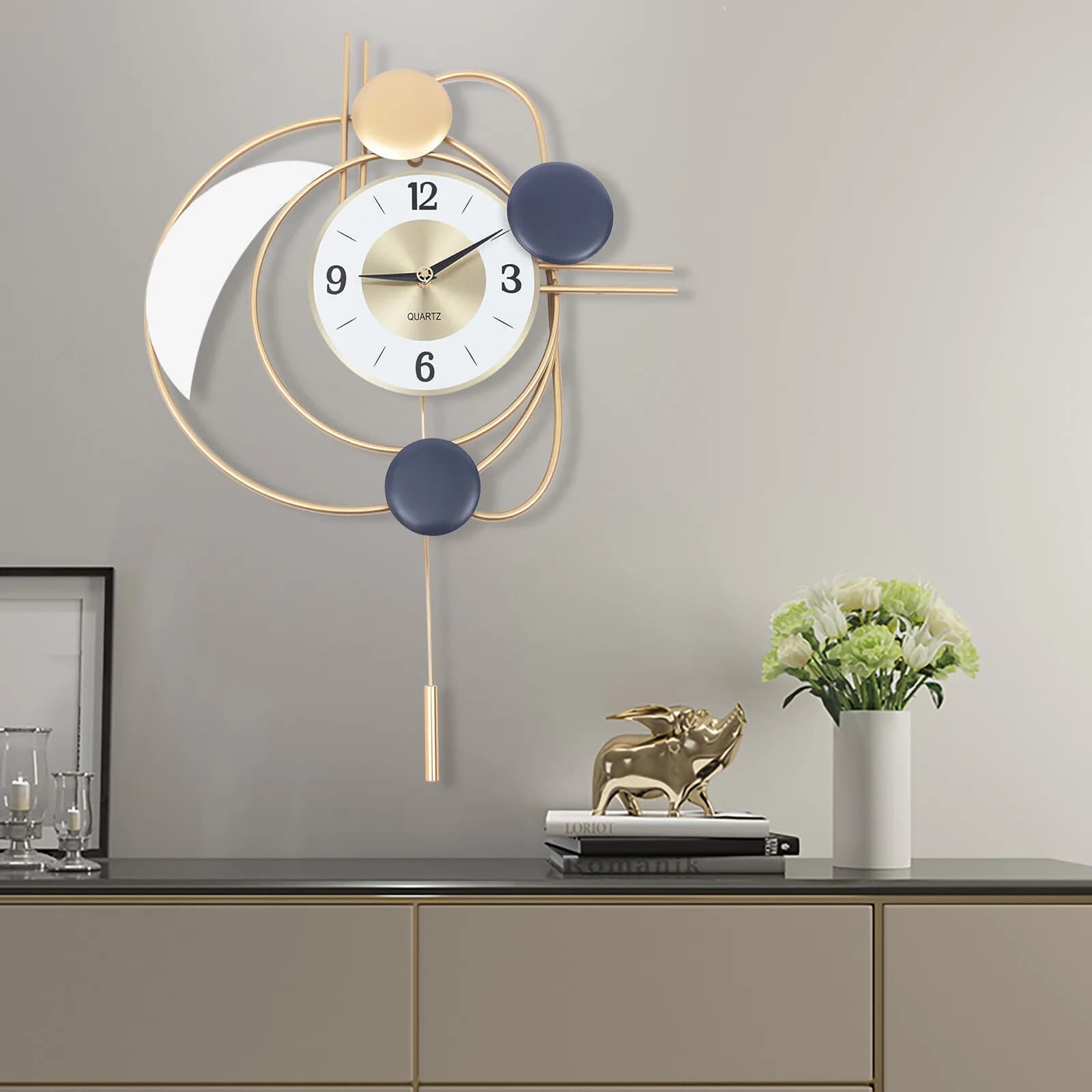 Orologi da parete moderni da 71 cm, grandi orologi creativi 3D da appendere per l'arredamento di casa e ufficio, silenziosi e senza ticchettio