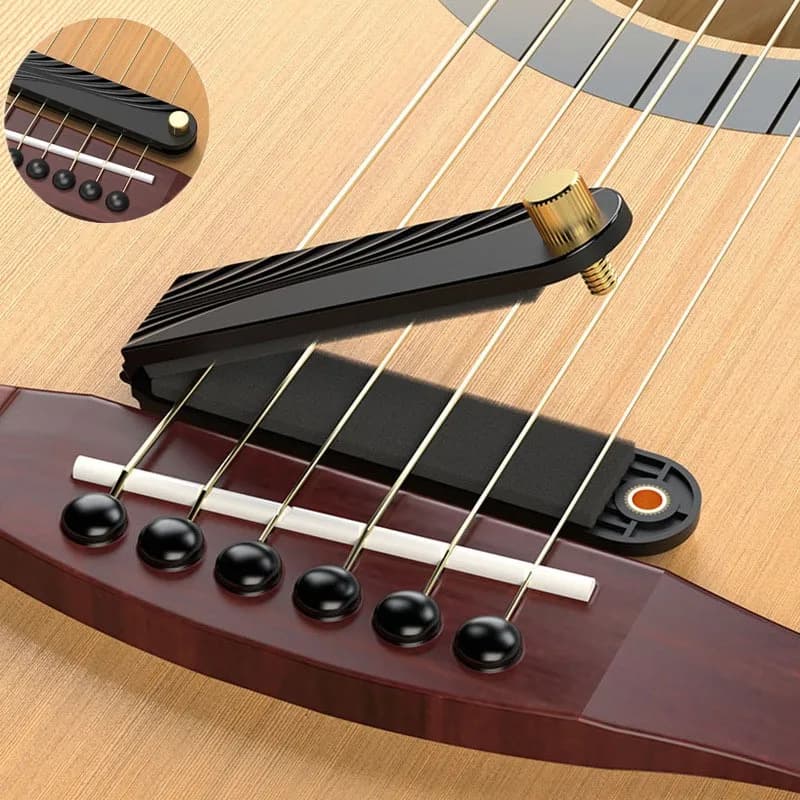 Pratico Silenziatore per Chitarra, Pad Silenzioso per Chitarra Folk, Protezione per Corde Non Invasiva, Accessori Portatili, Protettore per Corde di Pianoforte