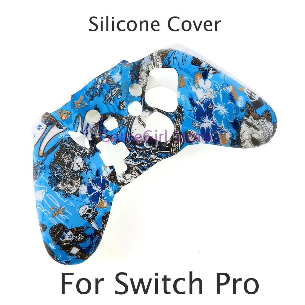 1 pz per controller NS Switch Pro stampa a trasferimento d'acqua copertura protettiva in silicone custodia morbida Peplacement