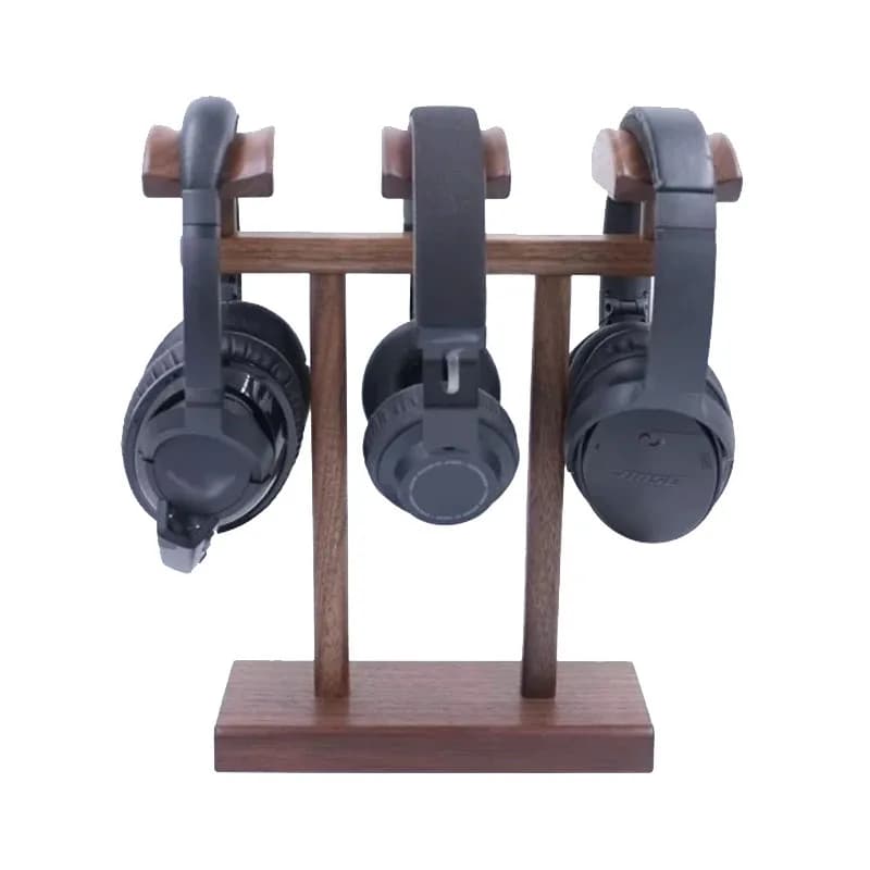Headphone Stand Wooden Desktop Headset Holder Storage Rack for Over-Ear Gaming Headphones Audio Studio & Desk Decor