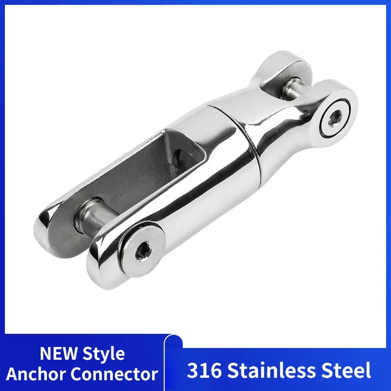 Connettore girevole per ancoraggio resistente di nuovo stile adatto per ormeggio catena da 6-8 mm per hardware per navi marine in barche Acciaio inossidabile 316