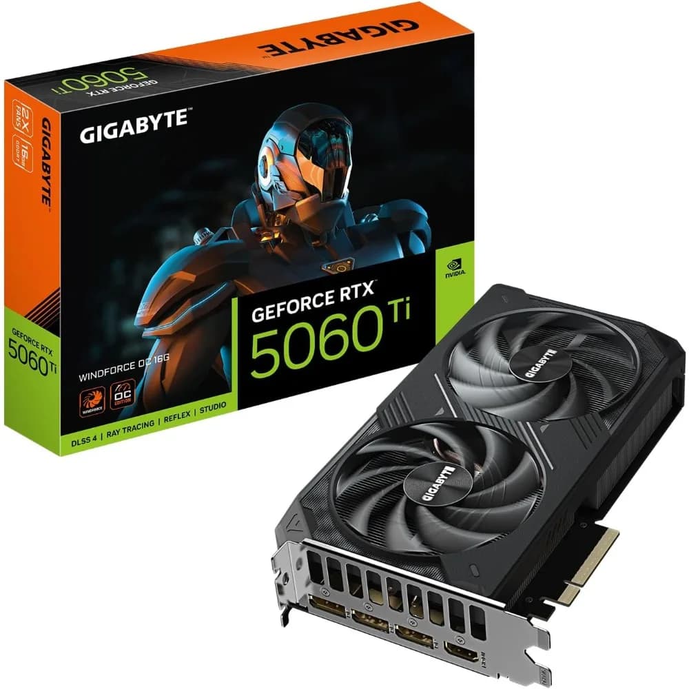 GeForce RTX 5060 Ti WINDFORCE OC 16GB GDDR7 128-bit PCIe 5.0 Gaming Graphics Card with DisplayPort HDMI Video Output
