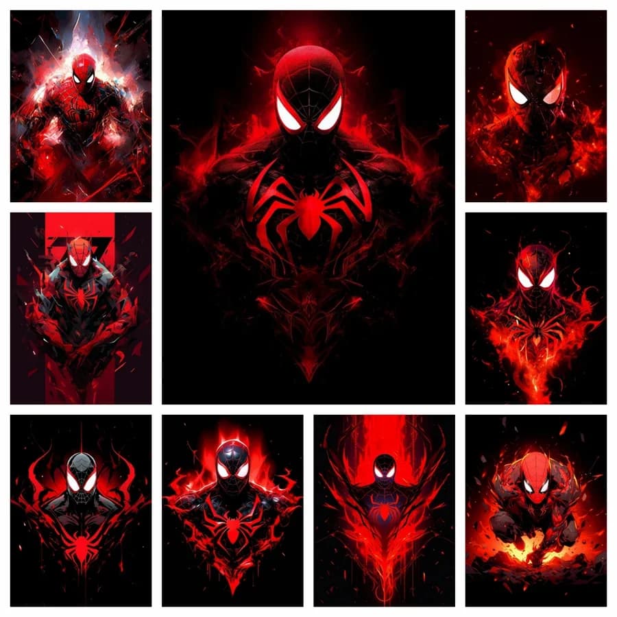 Spider-Man 5D DIY Diamond Painting Cross Stitch Marvel Supereroe Cartone Animato Mosaico Ricamo Strass Decorazioni Casa Regalo Bambini