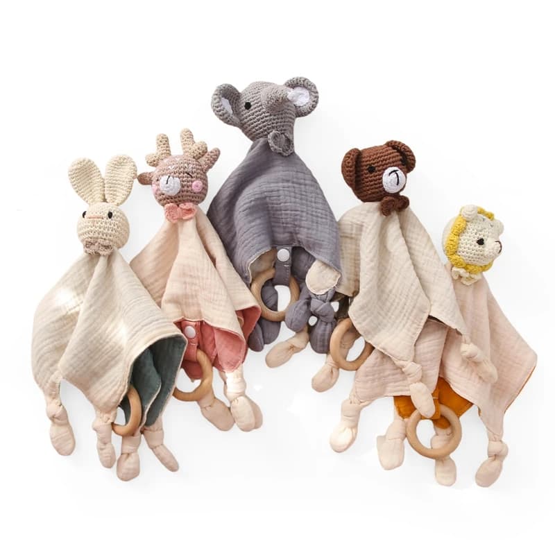 Morbido Placare Asciugamano Sonaglio Per Bambini Uncinetto Animali Giocattolo Lenire Reassure Dormire Coperta Asciugamano Tornio Appeso Giocattoli Educativi Per Bambini