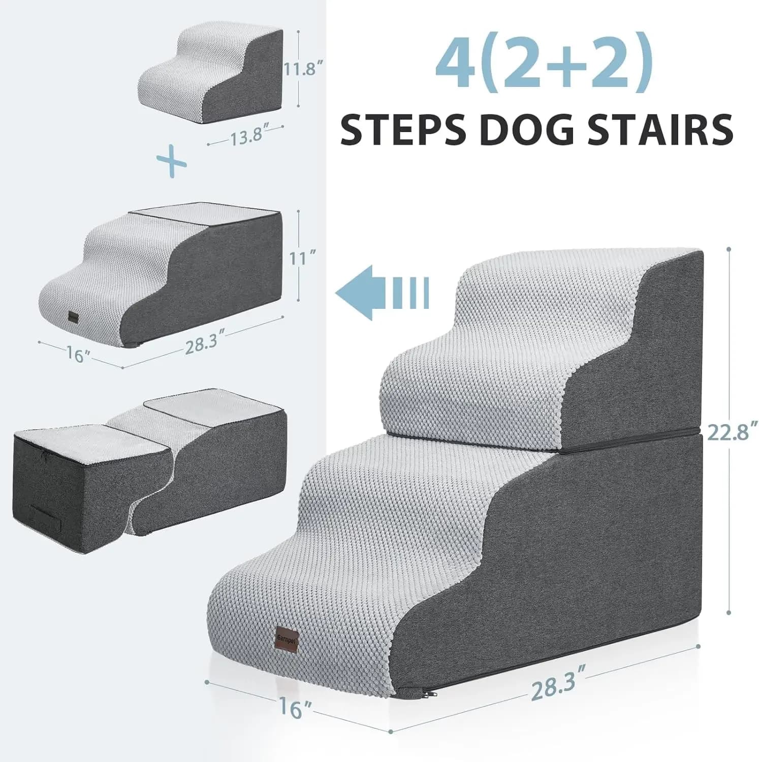 Scale per cani per letti alti, gradini per cani a 4 gradini per cani e gatti di piccola taglia, scale pieghevoli per animali domestici