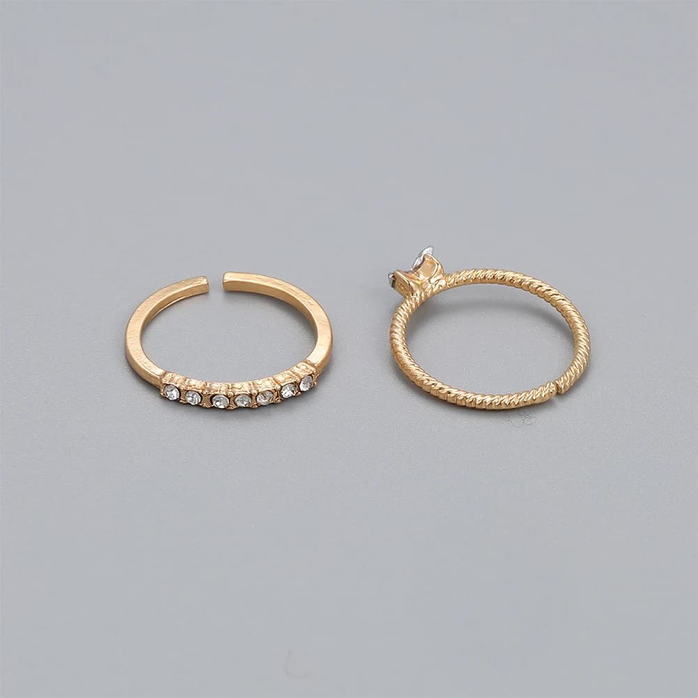 Opening Adjustable Weave Rhinestone Luxury Zircon Heart Ring Fashion Engagement Wedding Jewelry For Women
