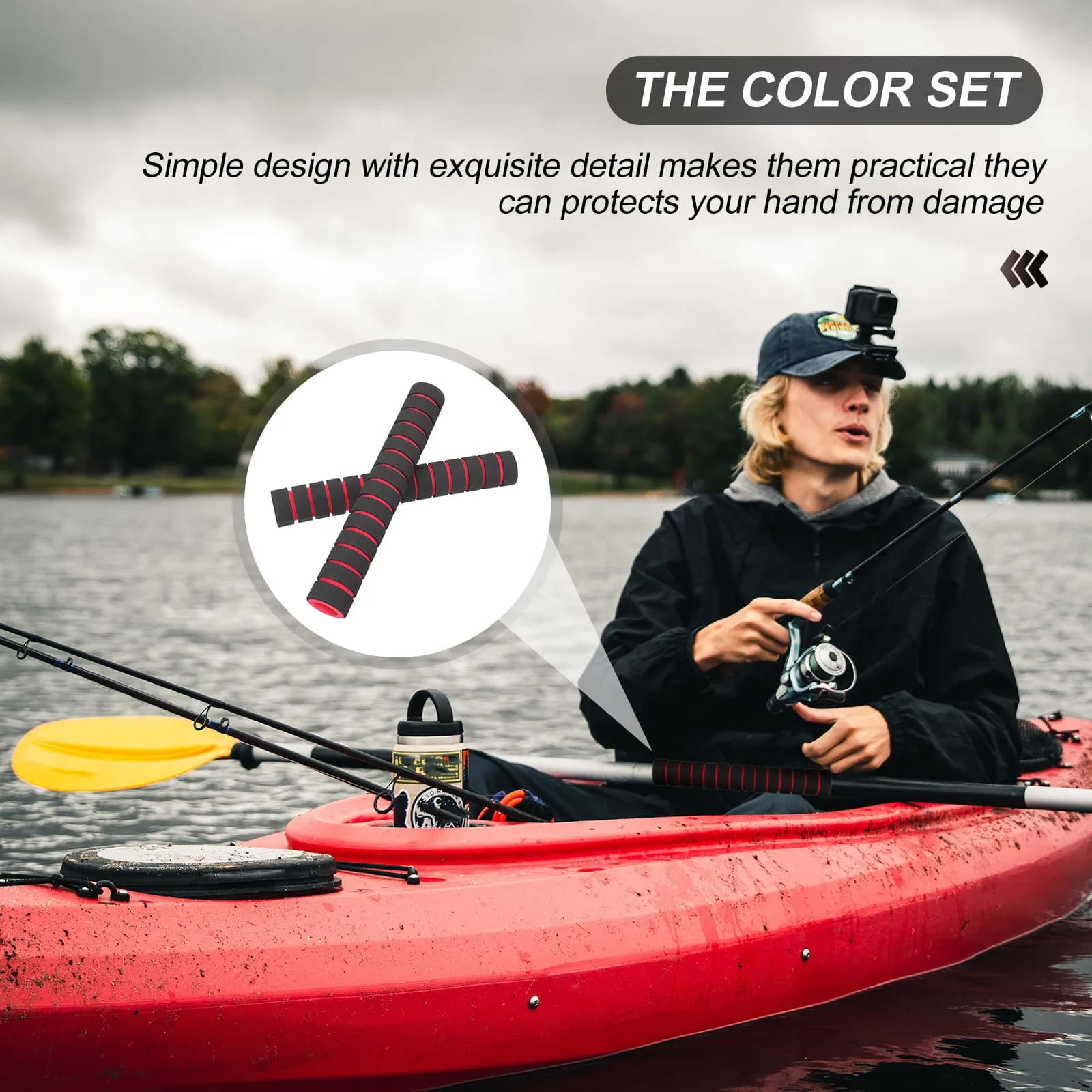 1 Paio di Coperture Protettive in Spugna per Pagaie da Kayak, Impugnature Antiscivolo Comode per Canoa, Protezioni per Remi, Accessori per Kayak