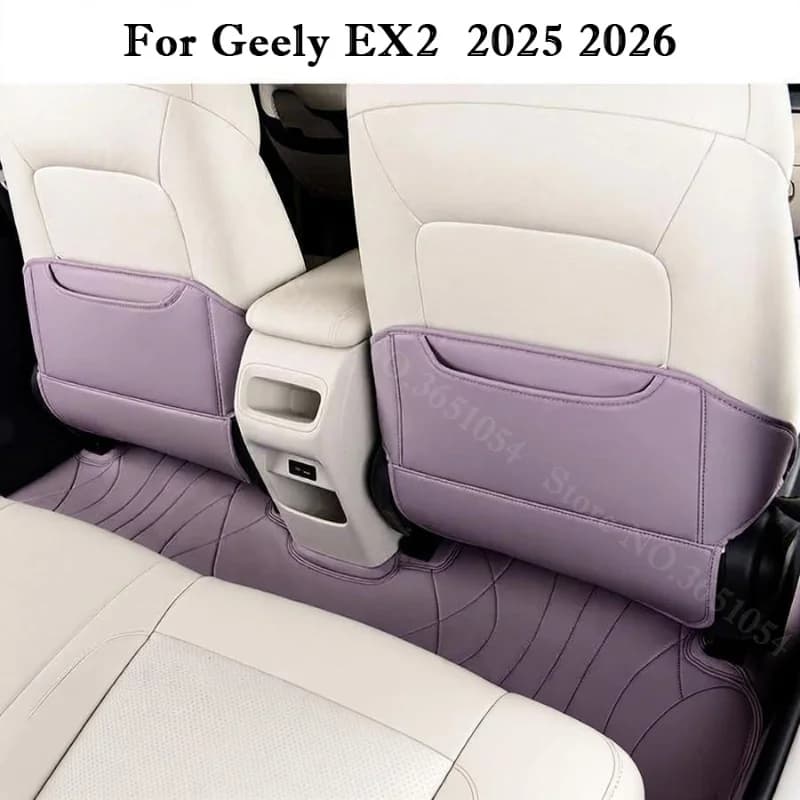 For Geely EX2 Xingyuan 2025 2026 Seat Back Kick Protector Leather Car Rear Anti Kick Pad Protective Cover Interior Accessories