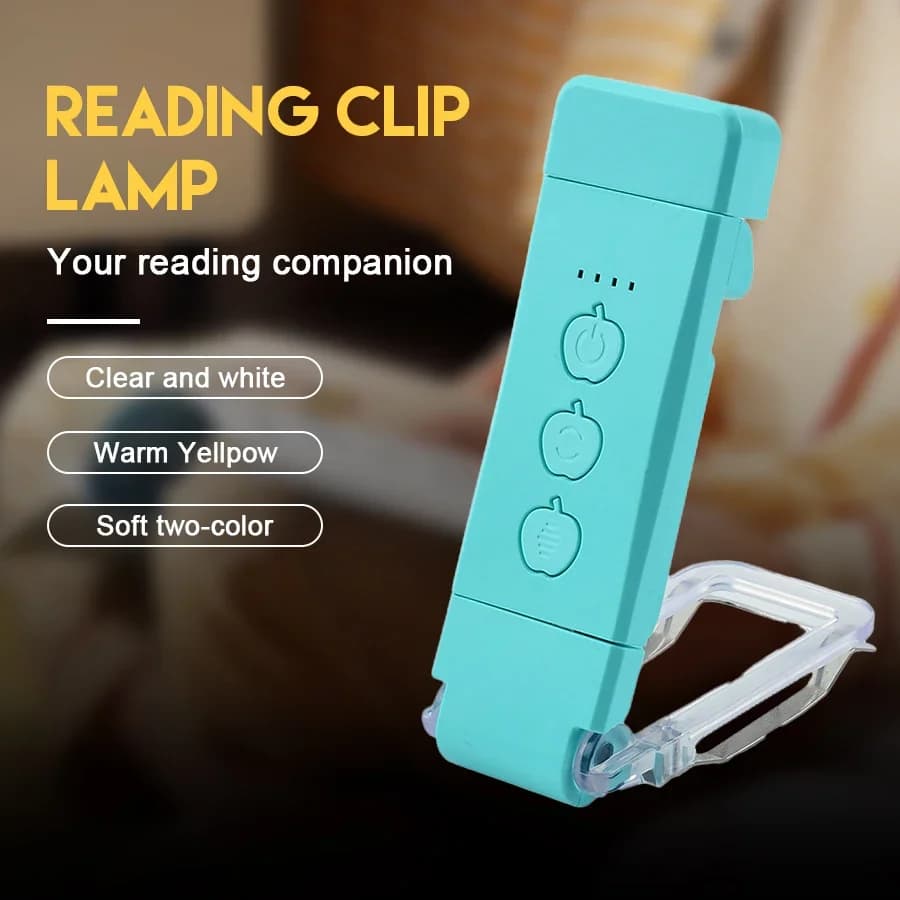 Mini luce da lettura con clip da libro con timer ricaricabile clip-on segnalibro luce da libro lampada da lettura a LED lampada da comodino portatile