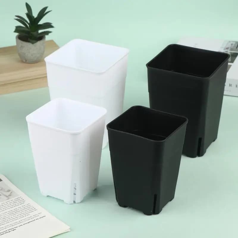 Seedling Pots Square Plastic Plant Seeding Planting Cup Deep Nursery Tree Pot Flower Plant Container Pot Garden Grow Flowerpots