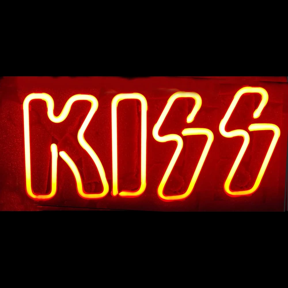 Insegna luminosa al neon Kiss, personalizzata, fatta a mano, in vero tubo di vetro, per birreria, camera da letto, decorazione, lampada da esposizione, regalo per l'amore, 14"X6”