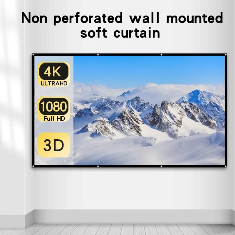Schermo di proiezione pieghevole facile Tenda facile da 60-150 pollici 16:9 Schermo per proiettore full HD 2K 4K per esterni