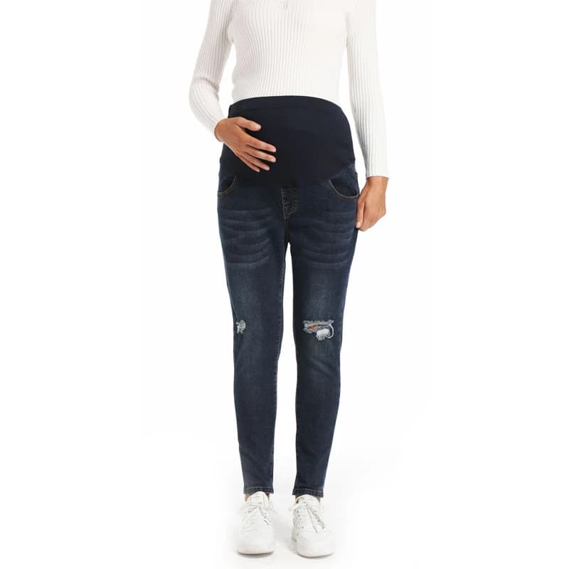 Pregnancy Pants Spring Summer Fashion Pants Maternity Jeans High Waist Belly Skinny Pencil Pants Clothes for Pregnant Women