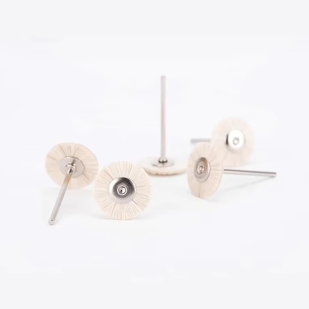100pcs Dental Polishing Flat Brush Wool Polishing Flat Brush Grinder Brush Grinding Buffing Dental Accessories Teeth Whitening