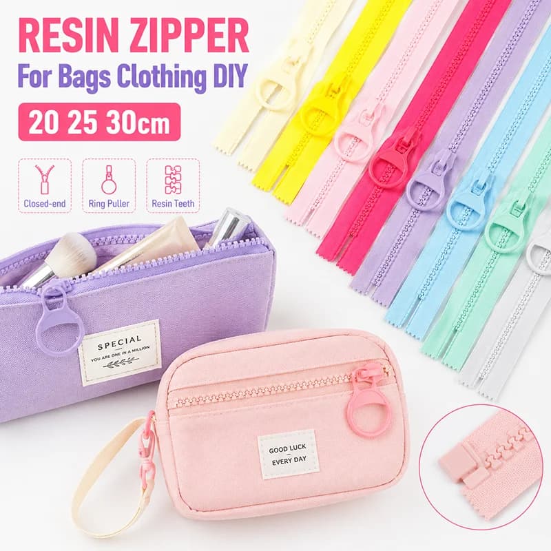 2/5/10/20Pcs 10# Resin Zipper Bag Clothes No Endless Sewing Zippers 20/25/30cm Pencil Case Decorative Colorful Zip Repair Kits