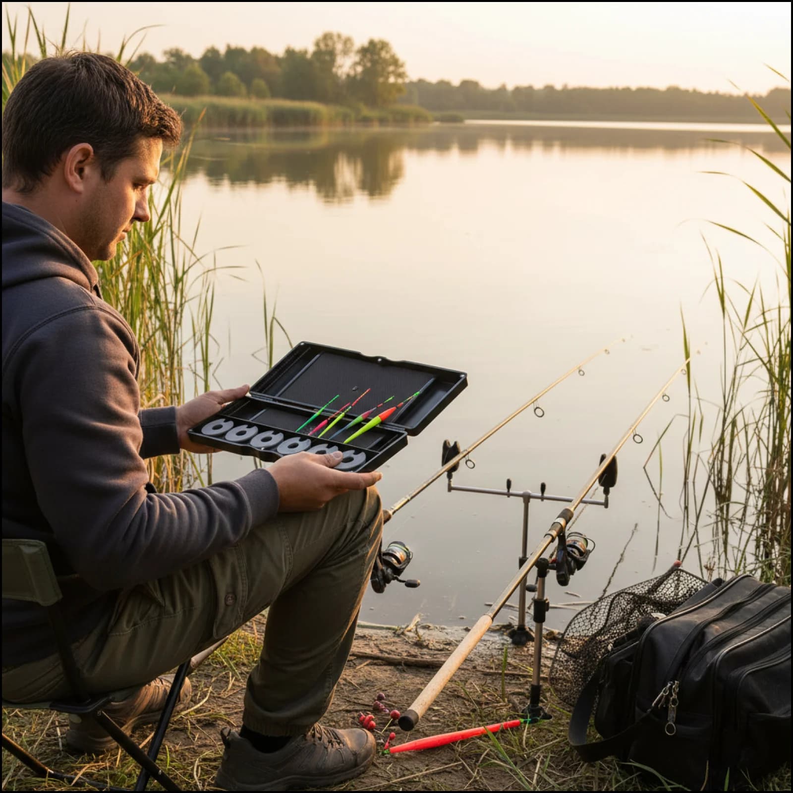 Carp Fishing Equipment Box, Lightweight Container for Fishing Rig, Rig for Lake, Freshwater, Boat