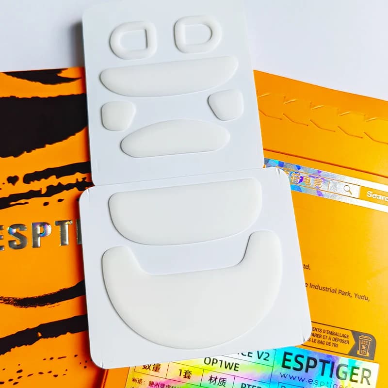 1 confezione Esports Tiger ICE V2 Mouse Pattini Piedini per mouse per ENDGAME GEAR OP1WE Bianco Scivola Bordo curvo