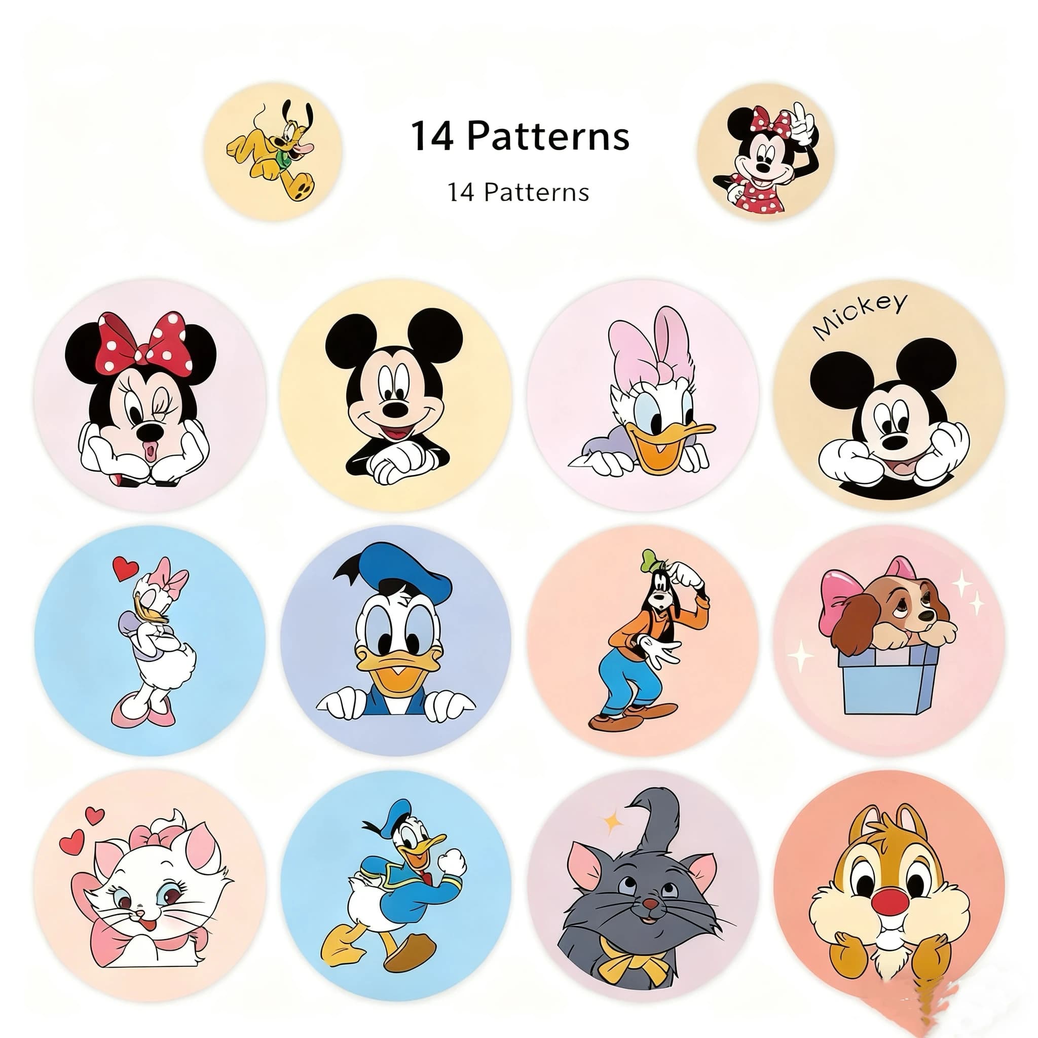 488 adesivi in rotolo di cartone animato Donald Duck (Mickey e i suoi amici) per decorare vari oggetti, decorazioni per notebook