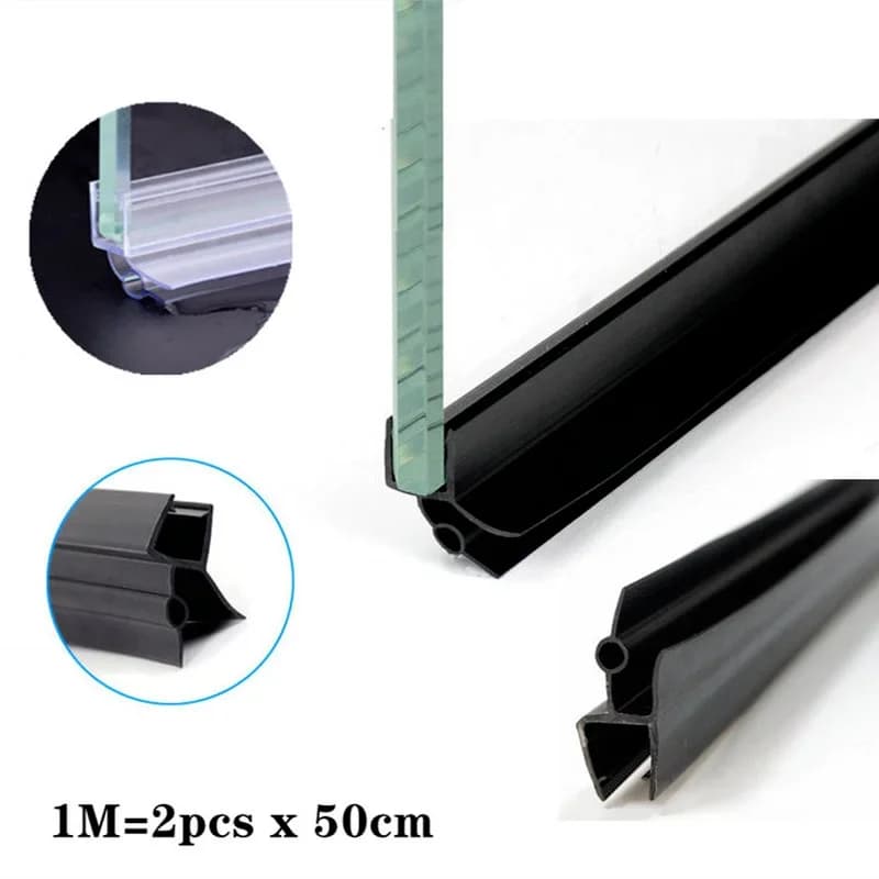 2 pezzi Strisce sigillanti per porta doccia impermeabili Tappo acqua Guarnizione in vetro per schermo doccia Striscia di tenuta per porta da 4 a 12 mm