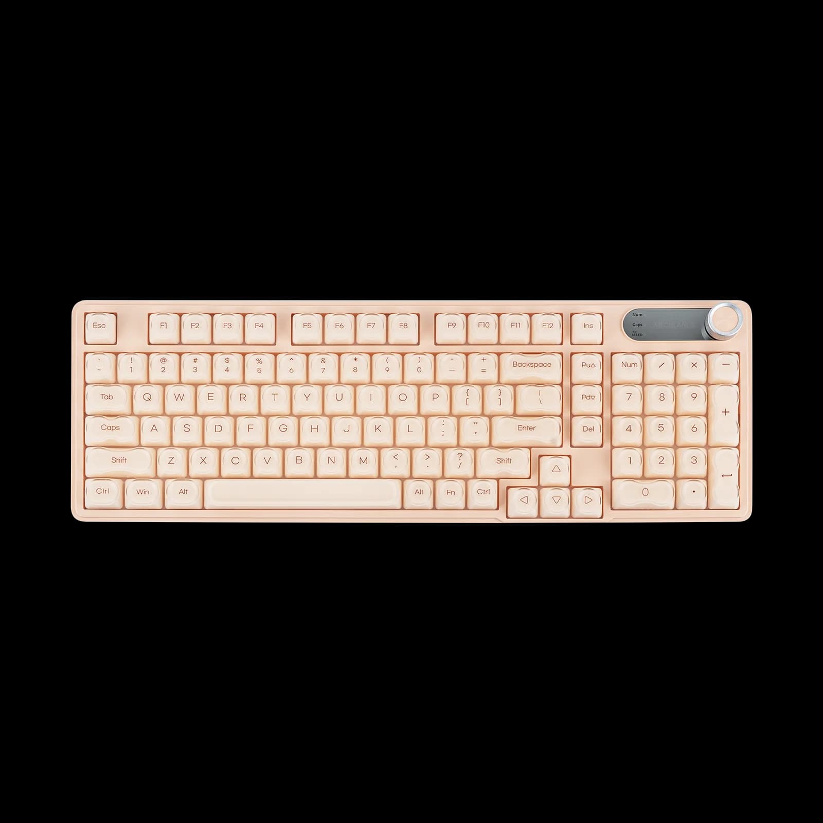 MechLands M98 96% ANSI US Layout Creamy Structure Tri-Mode Wireless 5000mAh Membrane Keyboard with Display Screen & RGB Backlits