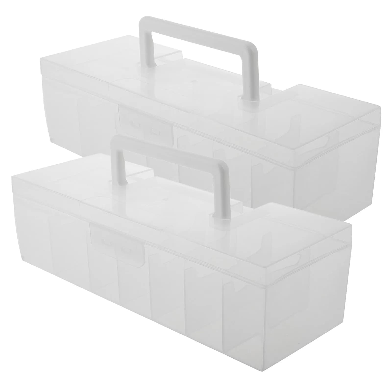 Set di 2 Organizzatori per Semi, Scatola in Plastica Trasparente con Scomparti, Contenitore Portatile per Semi di Fiori e Verdure, Scatola per Conservazione Semi di Piante