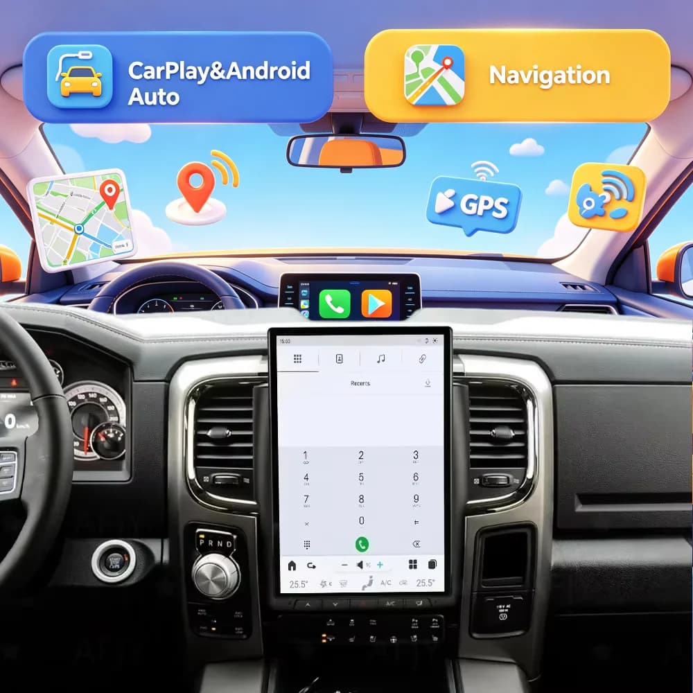 14.4Inch Vertical Screen For Dodge Ram 1500 2013-2023 Android 13 car Radio Multimedia Stereo Player Carplay Android Auto unit