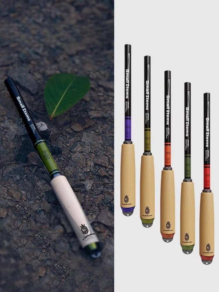 Canna da pesca piccola Bocca di cavallo Striscia bianca Canna da campeggio portatile Mini sezione corta Canna da pesca ultraleggera a flusso ultra corto