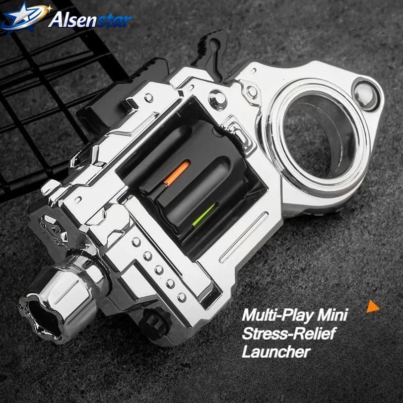 Revolver Toy Alloy EDC Fidget Toy Fun Shooting Stress Relief Mini Gun Model Metal Collection Ring Gun Fidget Spinner Boy Gift