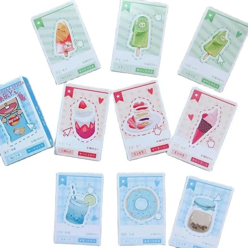 28Pcs Cute Summer Dessert Lomo Cards Ice Cream Popsicle Bubble Tea Donut Photo Cards for Journal Scrapbooking