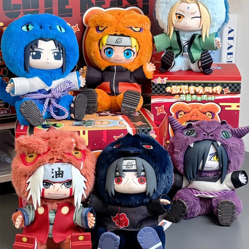 Autentico Disponibile, Shippuden - Peluche Cute Beast Sitting Party, Blind Box, Ciondolo Anime, Bambola Trendy da Collezione, Regalo