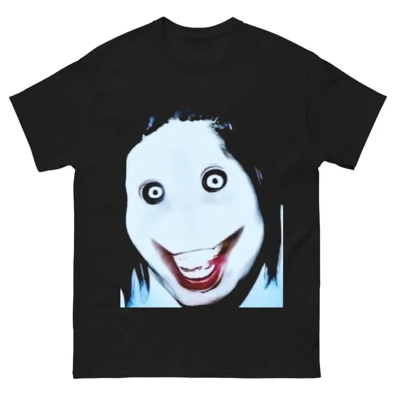 T-shirt Jeff The Killer Creepypasta Horror Meme Graphic Dark Internetcore Y2K Uomo Donna Cotone Oversize Manica Corta Unisex