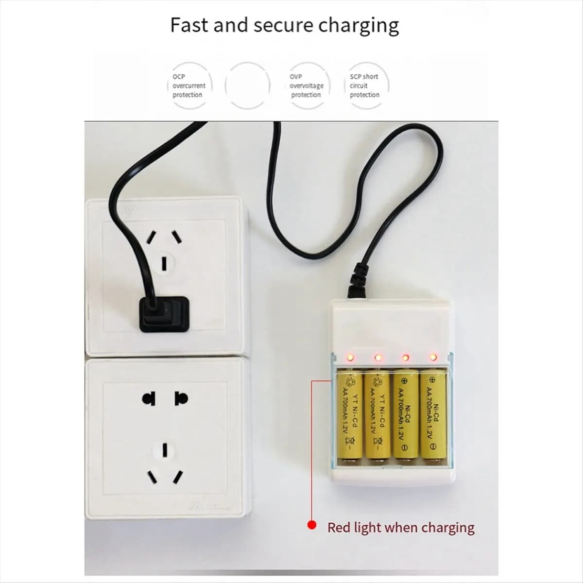 【SPECIAL OFFER】Charging Stand Retractable Four-Slot AA/ AAA for Rechargeable Batteries EU Plug