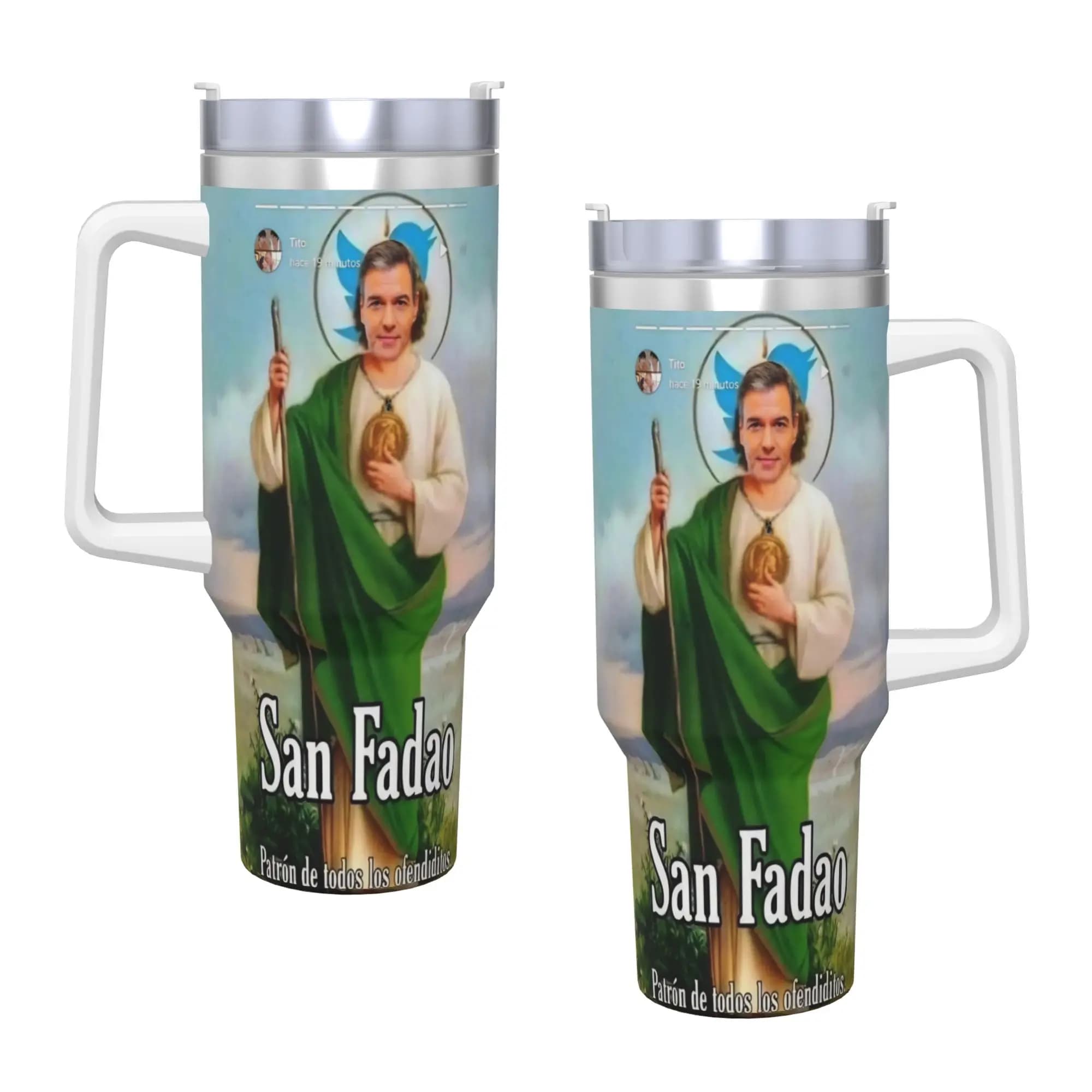 Tazza termica Saint Pedro Sanchez Spagna PSOE, tazze termiche per auto, fredde e calde, bottiglia d'acqua stampata Travelist