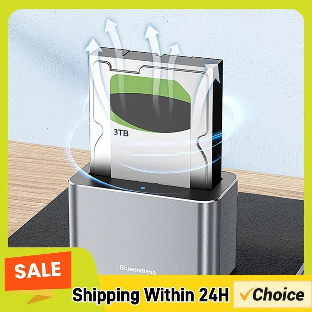 Dock per disco rigido SAS/SATA USB 3.0 a SATA, docking station esterna per disco rigido, lettore da 5 Gbps per HDD/SSD SATA/SAS da 2,5/3,5 pollici