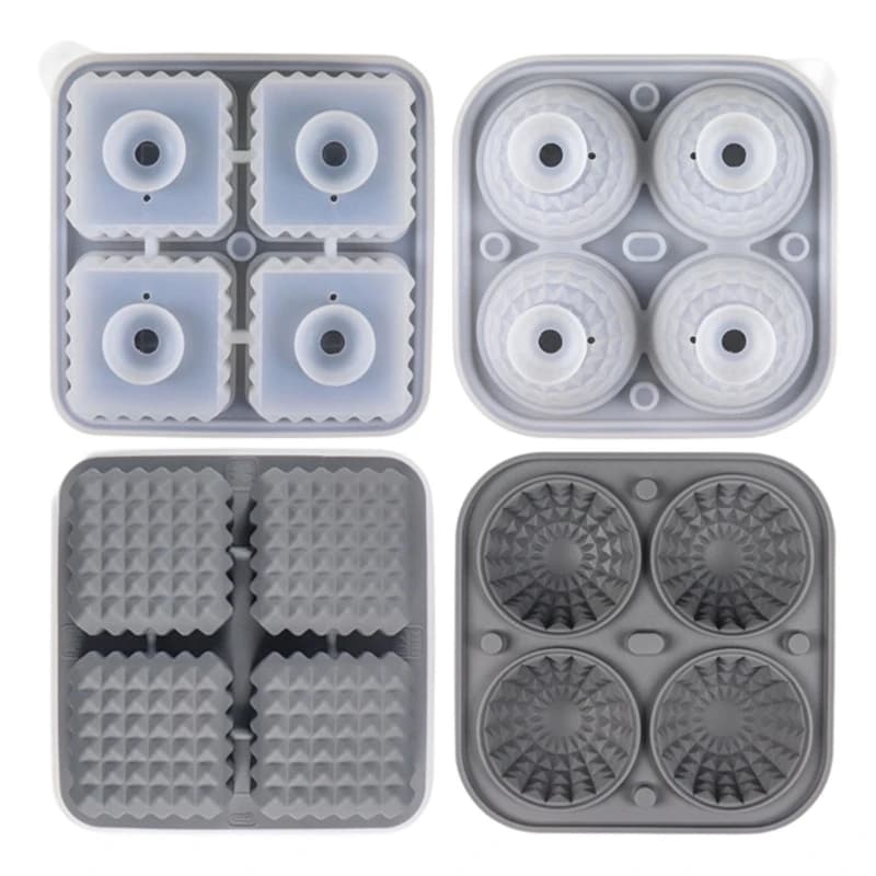 Pratiche cubetti ghiaccio quadrati e rotondi stampi silicone flessibile Whisky Ice Ball Maker Jomd