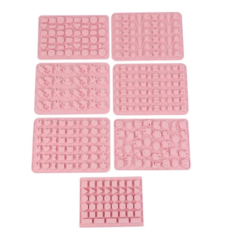 Mix Fruit Animal Silicone Fish Rabbit Chocolate Mold Candy Jelly Mold Geometry Heart Cake Decor Ice Tray Set Gifts