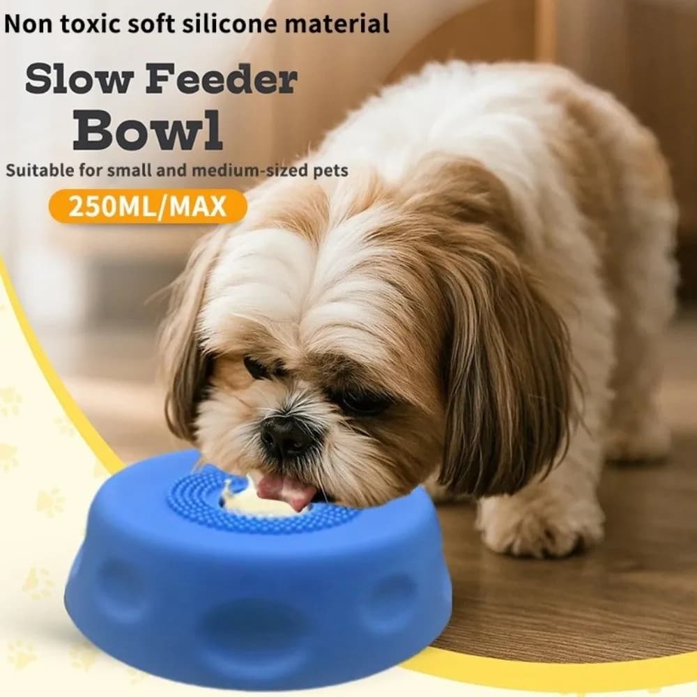 Ciotola Interattiva in Silicone Alimentare per Cani, Antiscivolo, Anti-Soffocamento, Mangiatoia Lenta per Animali Domestici, Ciotola Rotolante per Snack, da Viaggio