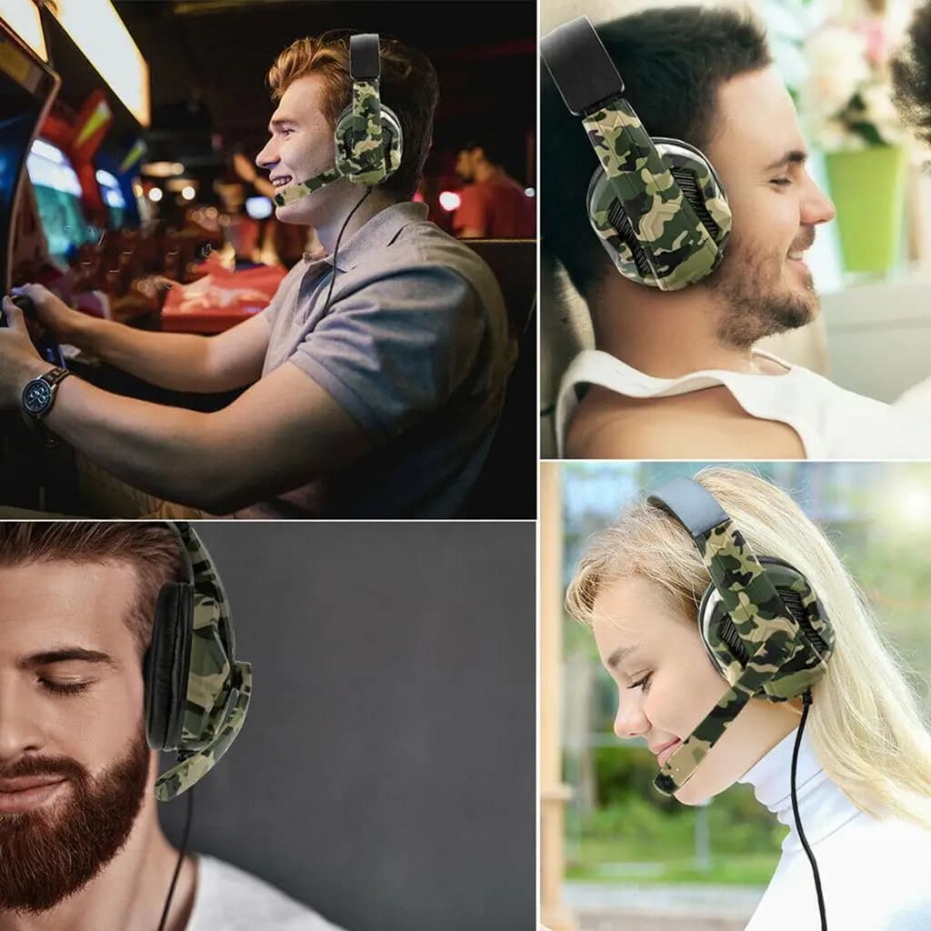 Cuffie da gioco stereo con microfono, PC, laptop, cuffie over-ear, cuffie per PS4