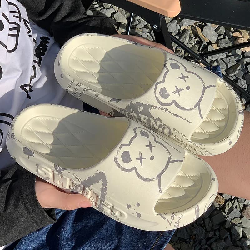 Pantofole da uomo, adatte per abbigliamento outdoor in estate. Pantofole da bagno alla moda, antiscivolo e per interni da uomo