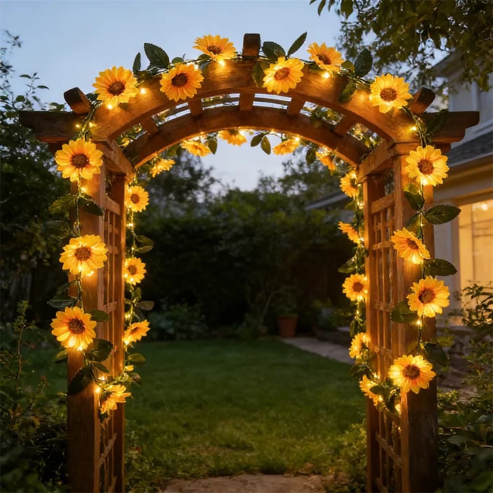 Ghirlanda di foglie verdi a LED, 20/50/100 luci fatate alimentate a batteria, adatte per decorazioni natalizie, matrimoni, feste e allestimenti in camera.
