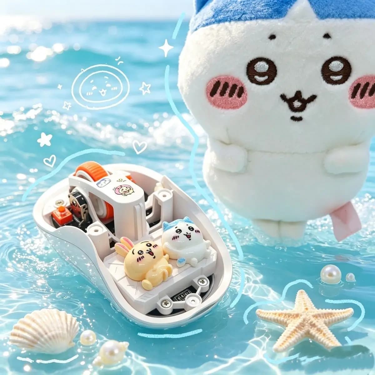 DIY Assemble Chiikawa Usagi Hachiware Mouse Cute Soft Kawaii Vibe Wired Wireless Mice For Office Gaming Desktop Decor Supplies